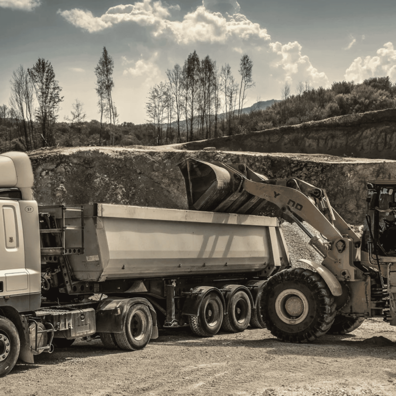 Siyah Sarı Dikdörtgen İş Makinesi Yatay Reklam Bandı